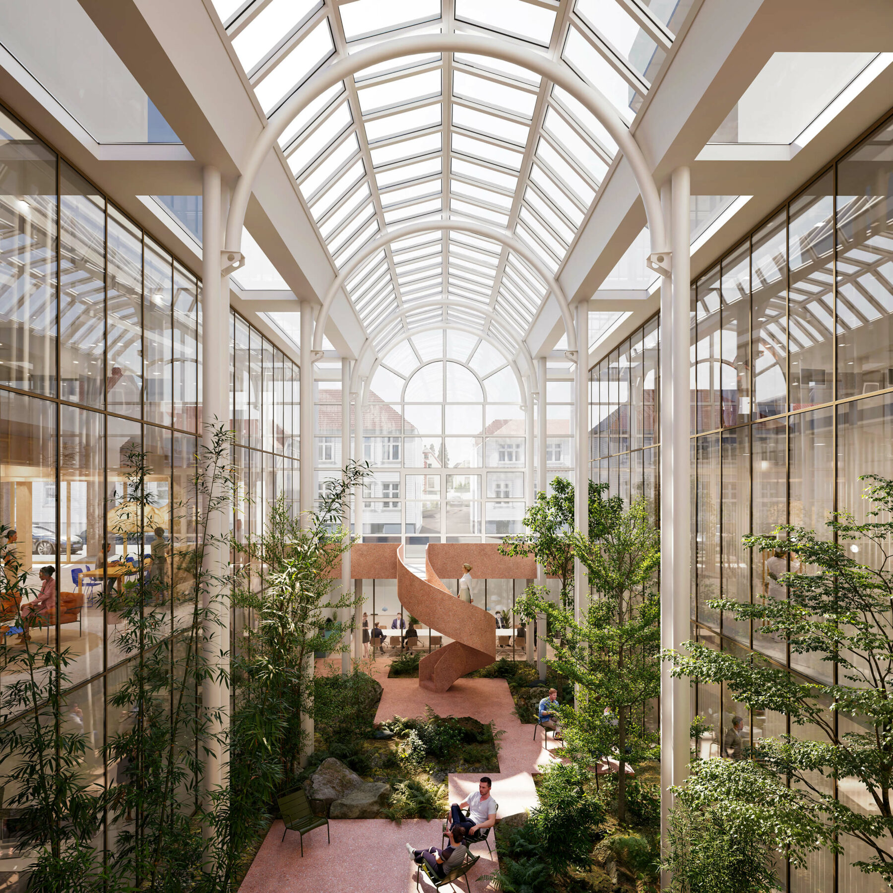 3D illustrasjon - Katedralen atrium